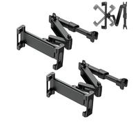 Générique 3-in-1 Car Headrest Tablet Holder, Car Headrest Tablet Phone Holder, Adjustable Backseat Mount, Extendable and Foldable, 360 Degree Rotation for Travel (Black*2)