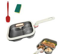 Générique 3-In-1 Cup-Shaped Large Capacity Pan, Nonstick Titanium Ceramic Omelette Skillet Pancake Pan, Anti-Scalding Heightened Handle With Lid for Gas Induction Cooker (With lid)