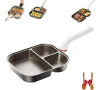 Générique 3-in-1 Cup-Shaped Large Capacity Pan, Nonstick Titanium Ceramic Omelette Skillet Pancake Pan, Suitable for Gas Stoves and Induction Cooktops (Open flame type)