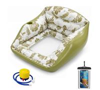 Générique 3-in-1 Inflatable Pool Lounge Chair, Adult Floating Sofa with Cup Holder, Cooling Mesh Seat, for Beach, Lake, Pools, Summer Water Parties (Green)