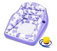 Générique 3-in-1 Inflatable Pool Lounge Chair, Adult Water Inflatable Pool Float with Cup Holder, Comfortable Heavy Duty Beach Pool Chairs Outdoor for Parties Summer Vacation (Purple)