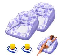 Générique 3-in-1 Inflatable Pool Lounge Chair, Adult Water Sofa Float with Cup Holder, U-Shaped Inflatable Pool Float, Cooling Mesh Seat for Pools, Beach, Summer Water Parties (Purple + Purple)