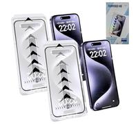 Générique 3 in 1 Screen Protector, 2 Pack for Iphone 17 Pro Max Screen Protector, Hd Privacy Dust Free without Bubbles Tempered Glass, for Iphone 17/16/15/14/13/12 Pro Max (2Pcs*HD,for 15plus)