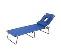 Générique 3-in-1 Sun Tanning Chair with Face Hole, Outdoor Face Down Beach Lounger, Chairs Portable Lay Flat Beach Lounge, Chair for Outdoor Sunbathing Patio Pool Lawn Camping Deck (Blue)