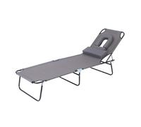 Générique 3-in-1 Sun Tanning Chair with Face Hole, Outdoor Face Down Beach Lounger, Chairs Portable Lay Flat Beach Lounge, Chair for Outdoor Sunbathing Patio Pool Lawn Camping Deck (Gray)