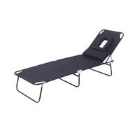 Générique 3-in-1 Sun Tanning Chair with Face Hole, Outdoor Face Down Beach Lounger, Chairs Portable Lay Flat Beach Lounge, Chair for Outdoor Sunbathing Patio Pool Lawn Camping Deck (Black)