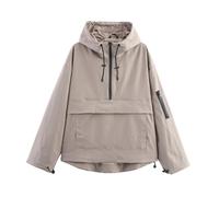 Générique 3-In-1 Waterproof Women's Jacket - Rain, Wind & Cold, All Covered, Womens Lightweight Rain Jacket with Hood (Khaki,S)