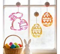 Générique 3 Pack Easter Lights for Window,Easter Window Hanging Lights Decorations LED Egg Shaped Battery Operated with Suction Cup for Home Bedroom Decor