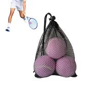 Générique 3 Pack High Elasticity Colorful Tennis Balls - 65-68MM Mesh | Bag | Standard 1.35m Bounce Training & Practice Balls With Carrying Mesh Sack, Durable Rubber Fetch Pet Toys For Dogs