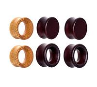 Générique 3 Paires D'écarteurs d'oreilles en Bois Naturel élargis, Multicolore 12mm