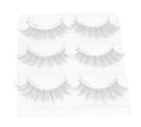 Générique 3 Paires Faux cils recourbe-cils de poupée grappe de manga en fibres végétales épineux moelleux bandes de en vrac yeux fibre artificielle blanche