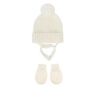 Générique 3 Pcs Garçons Ensemble Bonnet Écharpe Gant Filles Bonnets Hiver Avec Pompon Pour Fille Garçon 8 Ans Cache Cou Bebe Echarpe Gants Ado Accessoires Set De Pièces (Blanc,1-2 ans)