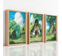 Générique 3 Pcs Impression sur Toile Conte De Fées Campagne