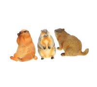 Générique 3 Pièces Animaux Simulés Jouet Marmotte Modèle De Marmotte De Simulation Réaliste Figures d'animaux De La Marmotte Statue De Marmotte Figurines d'animaux Jouets Plastique