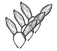 Générique 3 Pièces Bandeau D'oreille De Lapin Accessoires Pour Cheveux Déguisement Enfant Bandeau En Tissu Oreilles De Lapin Oreilles De Lapin En Dentelle Rose Bandeaux Masque Flanelle