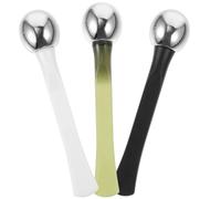 Générique 3 pièces Bâton Massage Yeux Multifonction Applicateur Crème et Masseur Outil Visage Compactant et Anti-rides Usage Maison et Salon Professionnel Couleurs Blanc Noir Vert Foncé