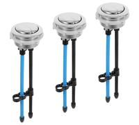 Générique 3 Pièces Boutons de Chasse Eau Double Bouton de Commande à Pousser Fileté pour Couvercle de Réservoir de Wc Actionneur pour Salle de Bain et Toilettes