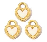 Générique 3 pièces breloque en Acier Inoxydable Robuste plaquée Or, y Compris des Cristaux français Pattes de Chat et Pendentif cœur d ' Amour, Bijoux en Acier Inoxydable à Usage Quotidien