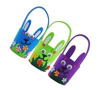 Générique 3 Pièces Bricolage oeuf matériel decoration de paque biscuits apéritifs farces paniers de rangement jouets pochette de rangement de bonbons de friandises de pâques Mousse