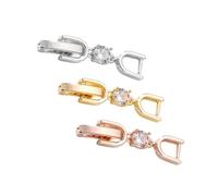 Générique 3 pièces Ensemble rallonges de chaîne réglables Crochet d ' Extension de résultats de Bijoux Texture en métal pour Collier réparation Fermoir d ' Extension de Collier