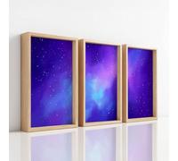 Générique 3 Pièces Impression sur Toile Decoration Murale Peinture, Moderne Tableau Decoration Murale pour Votre Decoration d’intérieur, Galaxie Espace Étoiles Rêveur, Violet Royal, (40 x 60 cm) x3