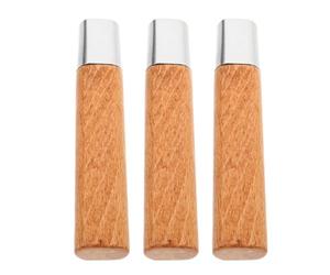 Générique 3 Pièces Manche de Couteau en Bois de Hêtre Beige Ergonomique pour Réparation et Remplacement, Solide, pour Chefs et Cuisiniers Amateurs