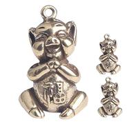 Générique 3 pièces Pendentifs Porte-clés Cochon Laiton Vintage DIY Charms Suspendus Décoration Porte-clés Cadeau Fête des Pères