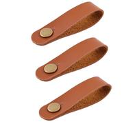 Générique 3 pièces Sangle de Guitare Cuir Marron Attache Tour de Cou Fine avec Bouton Sécurisé pour Ukulélé Basse Folk et Guitare Acoustique Électrique Fixation Rapide sans Nouer de Corde