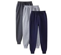 Générique 3 Pièces Survêtement Homme Set Jogging de Sport Activewear Taille Elastique Pantalon Sportwear en Coton Bas de Survêtement Confortable Joggers d'entraînement