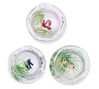 Générique 3 Pièces Usine Jouets Chauffage Maison Artificiel Conteneurs Poisson Réservoir Faux Bol Décor Écumoire Air Filet De Petites Choses Petits Aquariums Artisanat Miniature Un Verre