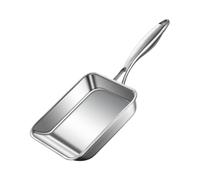 Générique 3-Ply Stainless Steel Skillet, Non Stick Square Frying Pan, 7.48x6.3x1.57 inches Portable Deep Small Iron Cooking Pan Cookware, Ideal for Egg, Home Kitchen, and Everyday Use