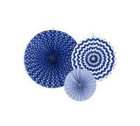 Generique - 3 Rosaces en Papier Bleu Marine