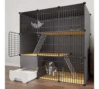 Générique 3 Tier Cat Cage, Indoor Cat Enclosure, Cat Cage with Litter Box, Cat Playpen Cat Enclosure Small Animal Cage Dog Cage, Exercise Place Ideal for 1-3 Cat