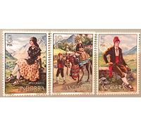 Générique 3 Timbres Neufs de Collection d'Andorre Espagnol de 1979. Costumes