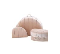 Générique 3 VALISETTES VELOUR BEIGE/MARIAGE/FIANCAILLE/COFFRE/RANGEMENT/CADEAU/DECORATION Trousseau mariage