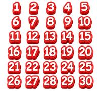 Générique 30/50 Pezzi - Copri-matita numerati, etichette riutilizzabili per matite scolastiche (Red,1-30 Pcs)