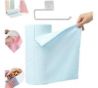 Générique 30-Pack Microfiber Cleaning Cloths Roll,Reusable Paper Towels Tear Away Cloth,Dry Wet Use Absorbent Fast-Drying Dish Towels for Home,Kitchen,Car Window,Glass Surfaces