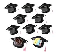 Générique 30 Pcs Graduation Cap Candy Holders with Tassel, Hat Treat Boxes Chocolate Dome Cards, DIY Party Favors for Students Teachers, Class of 2026 Table Centerpiece Decor (10-pack)