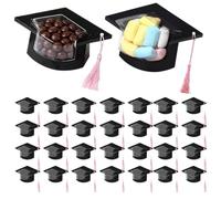 Générique 30 Pcs Graduation Cap Candy Holders with Tassel, Hat Treat Boxes Chocolate Dome Cards, DIY Party Favors for Students Teachers, Class of 2026 Table Centerpiece Decor (30-pack)