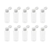 Générique 30 Pièces Bouteille de Liquide Rechargeable 50ml en Abs Blanc Couvercle Rabattable, Flacon Transparent pour Lotion Cosmétique, pour Voyage et Activités en Plein Air