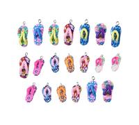 Générique 30 Pièces de Breloques en Argile Polymère Douce de Tongs, Accessoires pour Bracelets et Colliers, Style Tropical Adorable pour L' Couleur Aléatoire