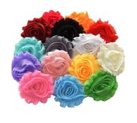 Générique 30 Pièces Fleurs en Mousseline Usée pour Accessoires Cheveux Soi-même, Tissu Décoratif en Chiffon, pour Confection de Bandeaux et Vêtements Couleur Aléatoire