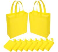 Générique 30 Pièces Lot de Cabas Réutilisables Non Tissé Jaune Grands Sacs Pliables pour Courses et Voyages et Format
