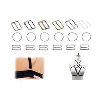 Générique 30 Set Bra Sliders and Rings - Metal Lingerie Hardware Sewing Clips Clasp Hooks for Bra Strap Sewing Accessories,Bathing Suit Clips (15mm,Black)