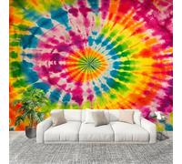 Générique 300x210 cm Seamless Join Easy Install Papier Peint Photo Tissu Tie-Dye Arc-En-Ciel ThèMe Durable Waterproof Removable Mural 200x140 Cm Coloré Papier Peint Anti-Stain Fresque Murale Grande