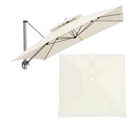 Générique 300x300cm Auvent de Rechange pour Déporté Parasol de Terrasse Toile de Remplacement pour Parasol de 8 Baleines Carré(White 2 Tier)