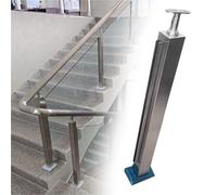Générique 304 Stainless Steel Glass Railing Post - 110cm Height, Durable A-Edge Clamp for Vitreous Glass Panels in Commercial Corridors & Atriums - Premium Support Solution