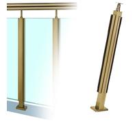 Générique 304 Stainless Steel Glass Railing Post - 115cm Durable Support for Vitreous Panels in Commercial Corridors & Atriums, C-Corner Design for Enhanced Stability