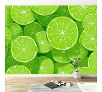 Générique 308 x 220 cm Mural Personnalisé 3D, Une Simple Tranche De Citron Pour La Vitalité Papier Peints Panoramique Pour Salon Chambre D'Enfant Décoration Murale, Tapisserie Jaune-Vert