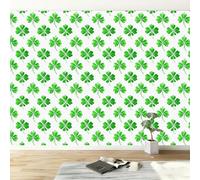 Générique 308 x 220 cm Papier Peint Panoramique Vert Motif De Trèfle Minimaliste 3D Papier Peint Intisse Poster Photo Fresque Chambre Coucher Salon Grand Peinture Murale